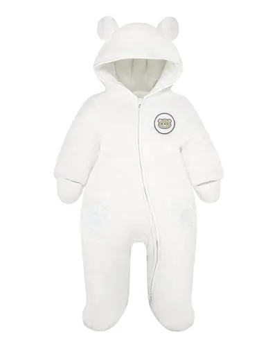 Produktbild: Balipig Baby Overalls mit Kapuze Schneeanzüge Fleece Strampler Spielanzug Footed Jumpsuit Winter Outfits 0-3 Monate milchig weiß