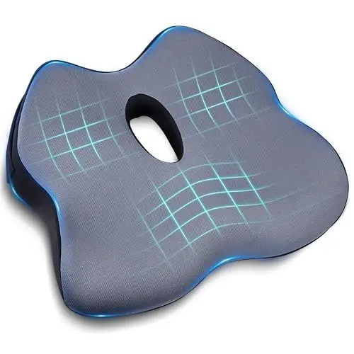 Produktbild: BALITTA Orthopädisches Sitzkissen, Ergonomisches Sitzkissen für Verbesserung der Sitzhaltung und Entlastet das Steißbein, Sitzkissen Orthopädisch aus Memory-Schaum für Bürostuhl, Auto, Yoga und Co