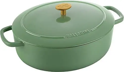 Produktbild: BALLARINI Bellamonte Auflaufform, Bräter, Dutch Oven, Emailliertes Gusseisen, Oval, 29 cm, 4,5 L, Grün