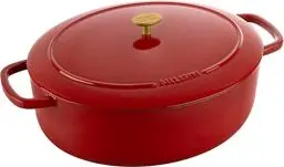 Produktbild: BALLARINI Bellamonte Auflaufform, Bräter, Dutch Oven, Emailliertes Gusseisen, Oval, 37cm, 9,5 L, Rot