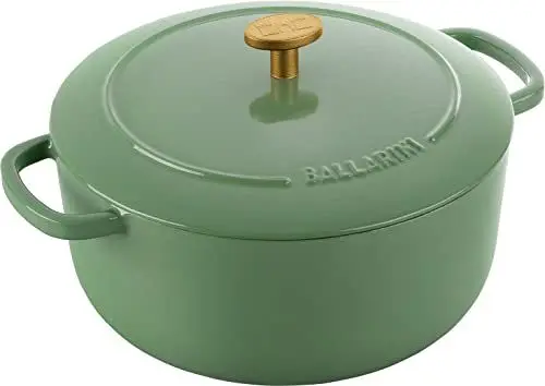 Produktbild: BALLARINI Bellamonte Auflaufform, Bräter, Dutch Oven, emailliertes Gusseisen, rund, 22 cm, 3 L, Grün