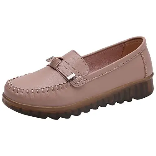 Produktbild: Ballerinas Damen Barfuss Schuhe Damen Wasserfest Damen Comfort Walking Flat Loafer Slip On Loafer Bequeme Flache Schuhe Outdoor Fahrschuhe Barfuß Sneaker Damen Barfuss Schuhe Damen Outdoor (Pink, 38)
