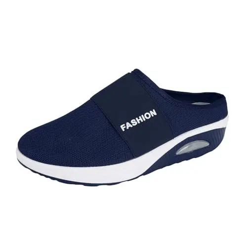 Produktbild: vejtmcc Orthopädische Wanderschuhe zum Hineinschlüpfen mit Luftpolster und Fußgewölbeunterstützung, gestrickt, lässiger Komfort für Spaziergänge im Freien Schuhe Damen 36 (Blue, 39)