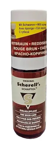 Produktbild: BALLISTOL 23815 - Scherell's SCHAFTOL rotbraun - Edelholzpflege für Gewehrschaft - 50 ml Flasche mit Applikationsschwamm