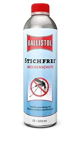 Produktbild: BALLISTOL 26710 Stichfrei Mückenschutz 500ml Flasche Anti-Insekten-Öl – 8h Schutz vor Bremsen, Fliegen, Zecken, Moskitos, Keine Farbe