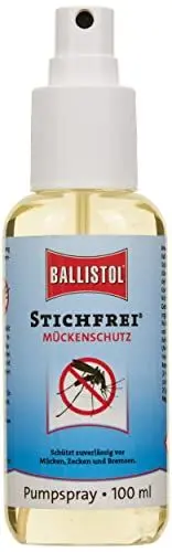 Produktbild: BALLISTOL 26800 Stichfrei Mückenschutz 100ml Spray - Insekten-Spray – 8h Schutz vor Bremsen, Fliegen, Zecken, Moskitos