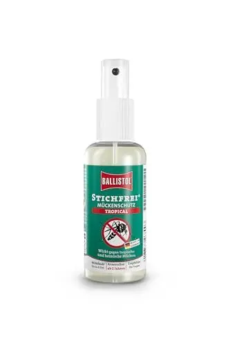 Produktbild: BALLISTOL 26920 Stichfrei Tropical 100ml Pump-Spray - Insekten-Spray - 8h Schutz für unbeschwerte Abenteuer in den Tropen