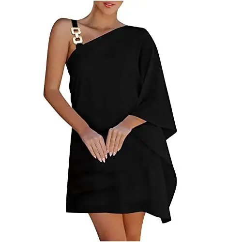 Produktbild: MICKURY Ballkleider Damen lang,mädchen Kleider festlich,red Kleid,Festkleider Hochzeit,Kleid Carmen Ausschnitt,Abendkleid Langarm,luxuar Kleider,Kleid mit Volant,Kleider(B-Schwarz,L)