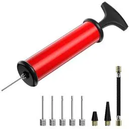Produktbild: Ballpumpe mit 5 Nadeln, 2 Düsen und 1 Schlauch, Aufblasbares Push-Pull-System, Handpumpe für Fußball, Rugbyball, Volleyball, Basketball, Handball und andere aufblasbare Bälle