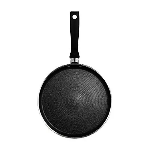 Produktbild: BALLRINI Positano Aluminium-Crêpespfanne inkl. Teigverteiler aus Holtz, 28 cm, mit Antihaftbeschichtung, Schwarz