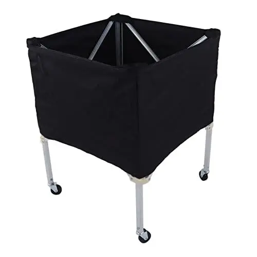Produktbild: Ball-Wagen, Zusammenklappbar Tragbar Ballaufbewahrungswagen mit Rädern,Aufbewahrungstasche für Fußball und Volleyball, Premium Basketball-Halter, Organizer für Turnhallen Garage