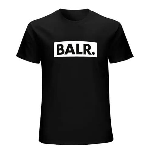 Produktbild: Balr Fan Tee Mens Casual Tee Clothing Soft Cotton Streetwear Shirt Black Short-Sleeve T-Shirt Black XXL