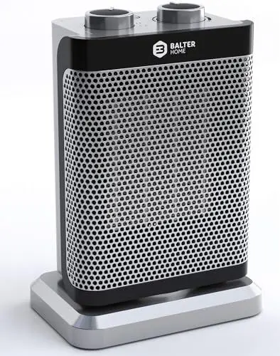 Produktbild: BALTER Heizlüfter Energiesparend Leise, 1500W Heizstrahler, Heizung innenraum Bad, 15°C - 35°C, 3 Stufen, Elektroheizung mit 40° Oszillation, Timer, klein