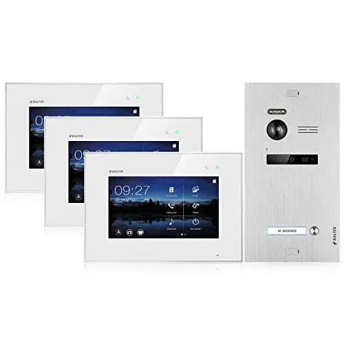 Produktbild: Balter EVO Video Türsprechanlage, 3, Touchscreen, 7 Zoll Monitor, 2-Draht Bus, Türstation für 1 Familienhaus, 1 Türklingel, 150° Weitwinkel-Kamera