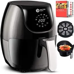 Produktbild: Balter Heißluftfritteuse XL-Touch, Fritteuse, LCD Display, 7 Programme, Rezeptheft, 3.6L - XL Garraum, 1500W, schwarz