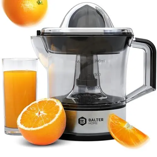 Produktbild: Balter ZP-04 Zitronenpresse Elektrisch Hohe Saftausbeute, 2 Drehrichtungen & 2 Kegel Zitruspresse orangenpresse Entsafter Saftpresse Juicer - Spülmaschinenfest, BPA Frei