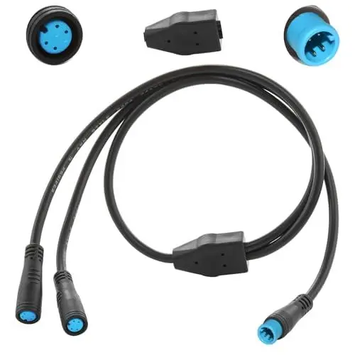 Produktbild: baluoqi 1T2 Y-Splitter Verlängerungsdraht mit Julet Typ 4pin Stecker für Fahrrad Scheinwerferkabel in eBike Umbausätzen (4pin, 7