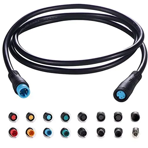 Produktbild: baluoqi Verlängerungskabel 4Pin wasserdichter Stecker für elektrisches Fahrrad Licht/Gas/Ebrake/Ebike Teile Verlängerungskabel (4pin, 50cm)