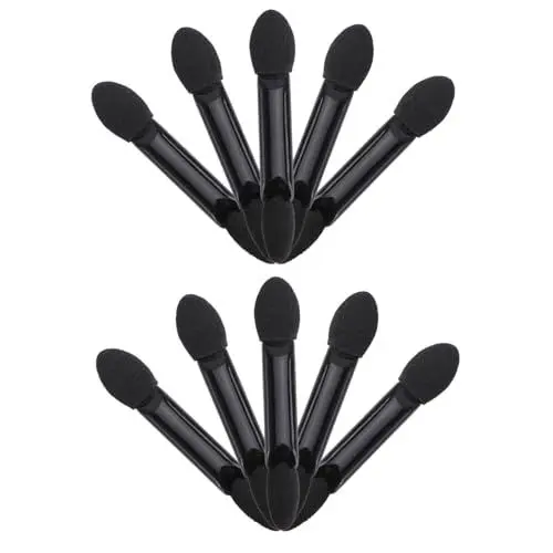 Produktbild: Baluue 10St Lidschattenschwamm- doppelseitiger Lidschattenpinsel Schwammapplikator Puff Streifen doppelt Lidschatten- éponges maquillaje Dual Lidschatten Pinsel Black