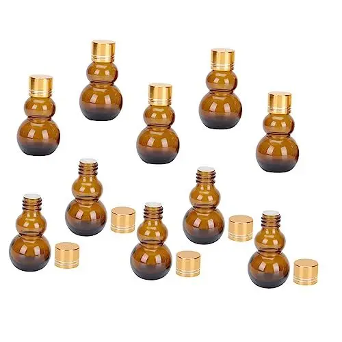 Produktbild: Baluue 10st Medizinflasche Ätherische Öle in Großen Mengen Weinflasche Pumpspenderflasche Kleine Flüssigkeitsbehälter Bernsteinfarbenes Probenfläschchen Parfümfläschchen Mini-lotion Glas