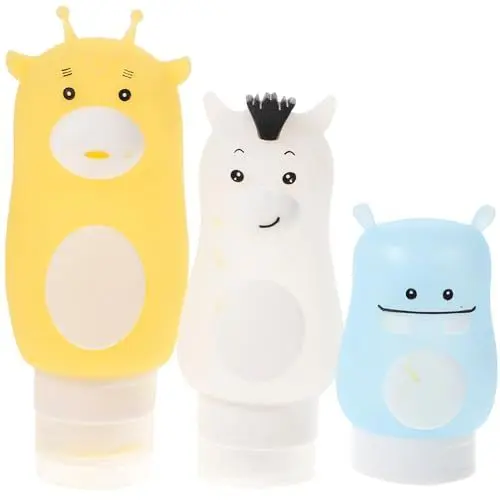 Produktbild: Baluue Set Mit 3 Leeren Spenderflaschen 50 Ml 70 Ml 90 Ml Bär Aufbewahrungsflaschen Für Lotion Shampoo Duschgel Perfekt Für Unterwegs