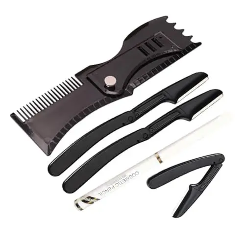 Produktbild: Baluue 1 Satz Bart-Styling-Kit Bartführungsformer Werkzeug zum Formen des Bartes Turnicate-Kit bartpflege set beard care set wiederverwendbarer Bartkamm tragbarer Bartkamm p.s Black