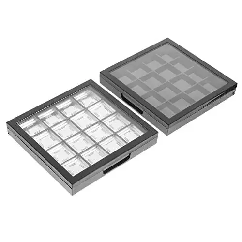 Produktbild: Baluue 2stücke Teiliges Leere Lidschattenpalette Praktische Kosmetik-organizer Für Farben Für Diy Und Aufbewahrung Von Makeup Lippenstift