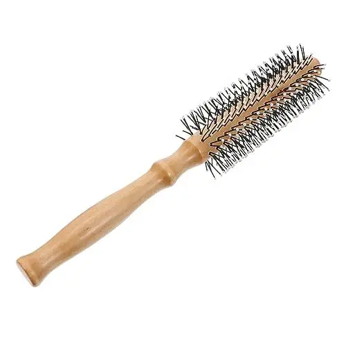Produktbild: Baluue Runde Haarbürste Mit Holzgriff Zur Kopfhautmassage Haarbürste Zum Föhnen