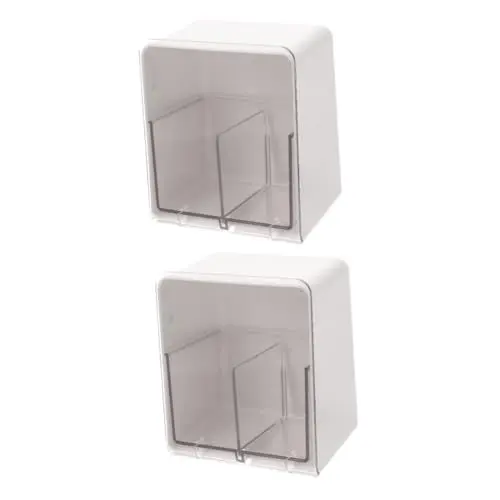 Produktbild: Baluue 2Er-Box Aufbewahrungskiste Schminkschublade Beauty Organizer Make-up-Schwammhalter Arbeitsplatte aufbewahrungsdose storage boxes Spender für Wattepads Wattepadspender Abs Weiß