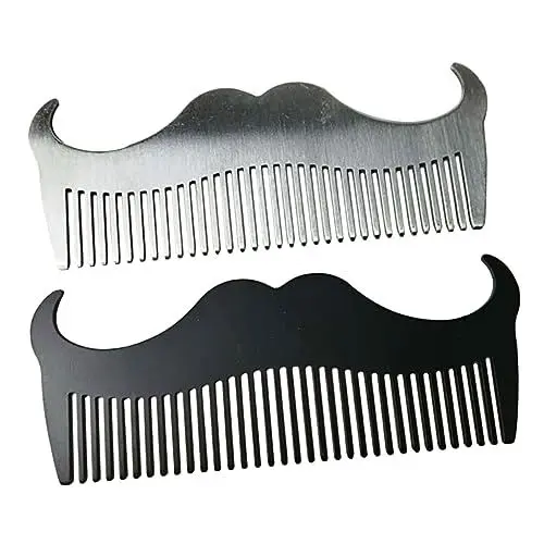Produktbild: Baluue 2St Friseurkamm barber haarklipser friseur Bartkamm bartpflege-set bartpflege set Antistatischer Haarkamm entwirrender Haarkamm Männer kämmen Edelstahlkamm Haarstylingkamm Black