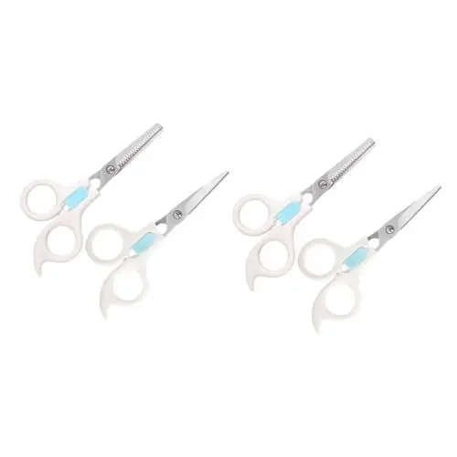 Produktbild: Baluue 2 Sätze Friseursalon Haarschneideschere Kinder Haarschneideset Für Kinder Haargummischneider Für Kinder Friseur Rasierschere Kinderanzug Kinderschere Weiß 2 Stück * 2