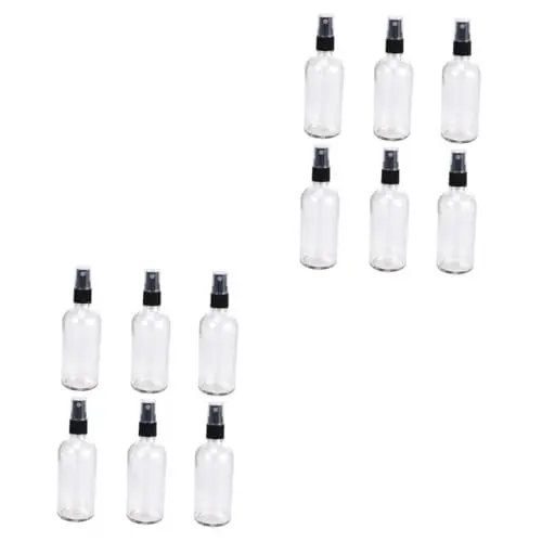 Produktbild: Baluue 2 Sätze Wassersprühflasche Pumpsprühflasche Leere Sprühflasche Reisebehälter Mini-reiseflaschen Klare Sprühflasche Feine Nebelflasche Dosierpumpe Parfümzerstäuber Black 6 Stück * 2