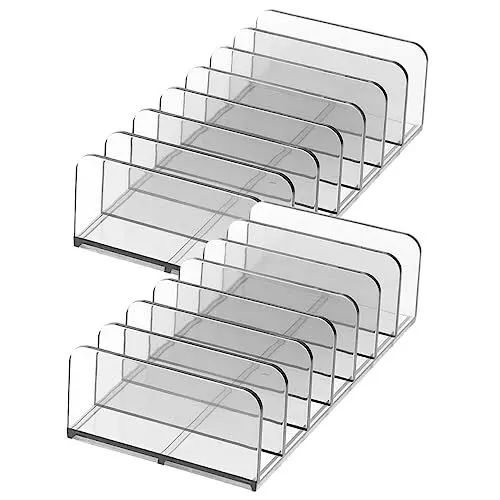 Produktbild: Baluue 2stücke Make-up Paletten Organizer Transparent Kosmetik Aufbewahrungsbox Mit Fächern Für Lidschatten Paletten Ständer Für Mädchen Schminktische Und Arbeitsplatten