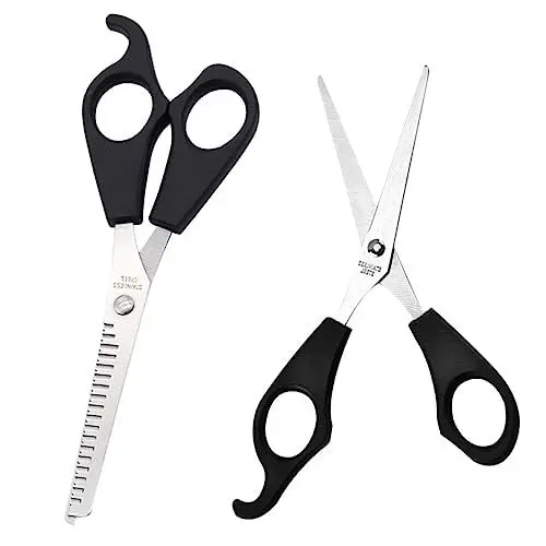 Produktbild: Baluue 2st Flache Schere Friseurschere Für Salon Kinderschere Friseurscheren Professionelle Haarschere Friseurschere Haare Schneiden Haarschneider Friseurbedarf Black Rostfreier Stahl