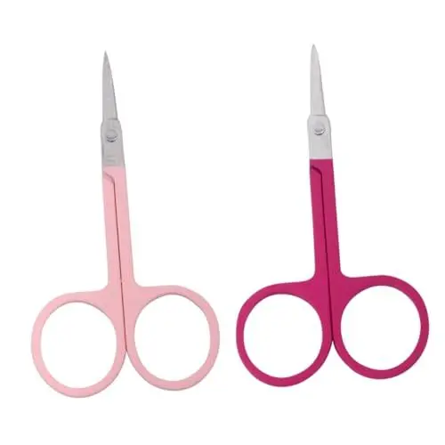 Produktbild: Baluue 2st Schönheit Maniküre Schere Haarpflegeschere Augenbrauenrasierer Maniküre-schere Schönheitsschere Augenbrauenschere Für Damen Gesichtshaarschere Spitze Schere Rostfreier Stahl