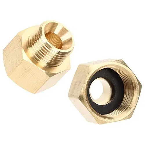 Produktbild: Baluue 2stücke Schlauch Adapter Fitting Innere Zu Äußere Verlängerung Adapter Für Propangas Zweittankanschlüsse in Wohnmobilen Aus Massivem Messing