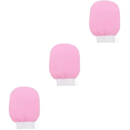 Produktbild: Baluue 3St Peeling-Handschuhe Hautpflegehandschuhe Handschuhe zur Nagelhautreinigung Handschuhe zur Entfernung abgestorbener Haut Duschhandschuh Peeling-Badehandschuh Rayon Rosa