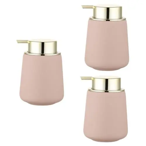 Produktbild: Baluue 3 STK Flasche Lotion Flasche Pumpe Flaschen Kosmetikbehälter für die Reise Handseife druckflasche küchenarmatur -Spenderflasche Lotionspender Keramik Rosa