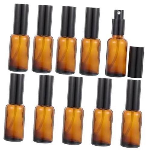 Produktbild: Baluue 3 Sätze Glasflasche Mini Pumpflasche Schwarze Sprühflasche Mini-sprühflasche Unterverpackung Flasche Mini-schaumflasche Mini-parfümzerstäuber Parfüm-sprühflasche Brown 10 Stück * 3