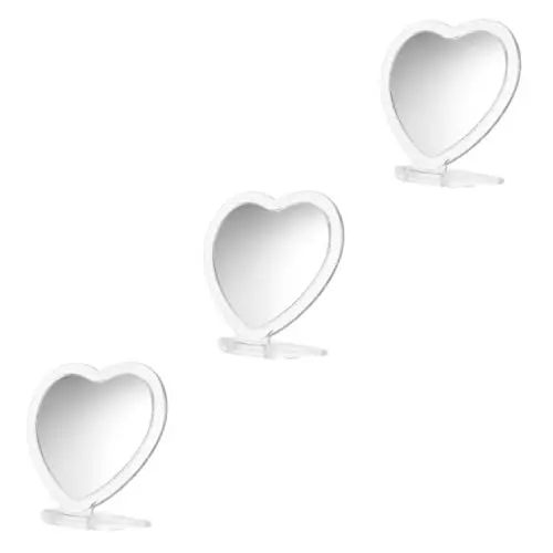 Produktbild: Baluue 3st Desktop-kosmetikspiegel Herz Spiegel Rasierspiegel Für Männer Schminkspiegel Für Schminktisch Schminkspiegel Tischplatte Spiegel-Make-up Spiegel Zum Schminken Tischspiegel P.s