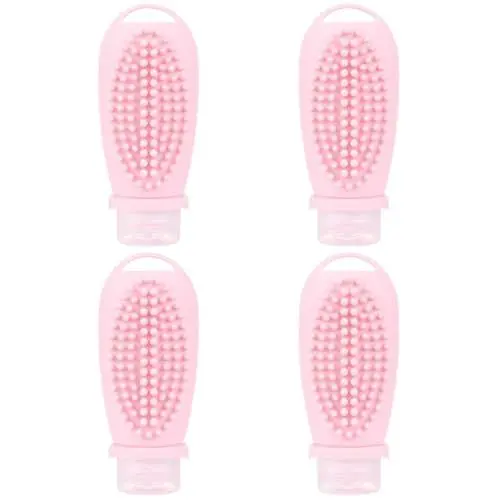 Produktbild: Baluue 4 Stück Flasche aus Kieselgel haar kur praktisches dolce pflege produkte Behälter für Reiseshampoo und Spülung Spender für das Badezimmer Silikon in Lebensmittelqualität Rosa
