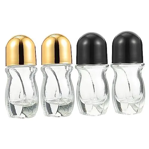 Produktbild: Baluue 4Stücke 30ml Nachfüllbare Rollerflasche für Ätherisches Öl Auslaufsichere Kleiner Flaschen für Aromatherapie und Flüssigkeiten Tragbar und Dicht für Reisen für und Öle