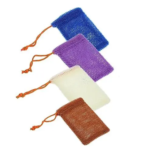Produktbild: Baluue Schäumende Seifenbeutel für Das Bad Schnelltrocknend Kordelzug-design Hautpflege Peeling-schrubber 4er-set