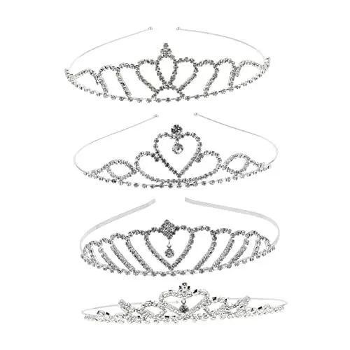 Produktbild: Baluue Universal Fit Kinder Strass Krone Nach Thema Geburtstag Party Zubehör Mädchen Festival Krone 4er Pack