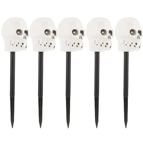 Produktbild: Baluue 5stücke Halloween Deko Skull Gartenlampe Für Außenbereich Wetterfest Gruselige Dekoration Für Garten Rasen Terrasse Halloween Atmosphäre Aus Robustem Material
