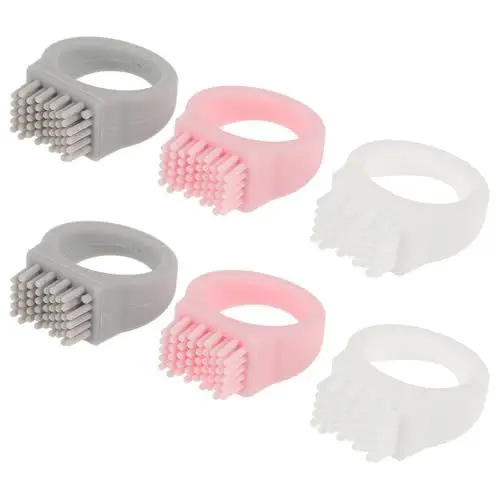 Produktbild: Baluue 6 Stück Winzige Reisezahnbürsten Ring-Design Mini-Zahnbürste Tragbar Praktisch Kleine Silikon-Zahnbürste Für Damen Und Herren