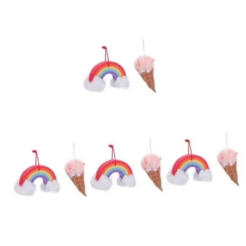 Produktbild: Baluue 8stücke Eiscreme Regenbogen Badebälle Sprudelnde Dusch-schwämme Für Entspannendes Bad Sanft Zur Haut Für Erwachsene
