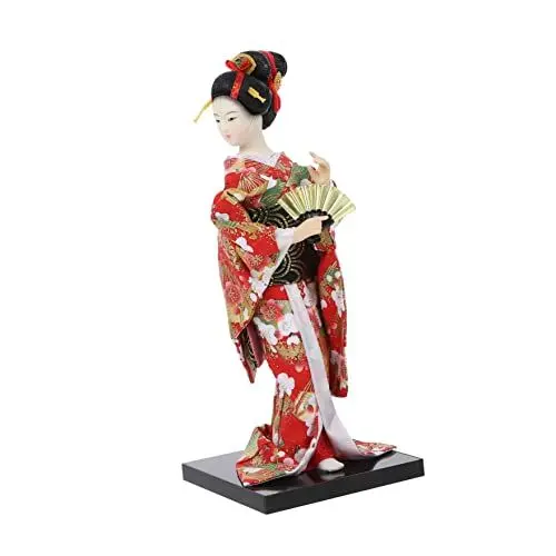 Produktbild: Baluue Kimono-Puppe Schreibtischaufsatz Japanische Geisha-skulptur Geisha-Desktop Puppenstatue Im Japanischen Stil Asiatische Geisha-Figur Holzdekor Senfkörner Hölzern Seidenmann Mädchen