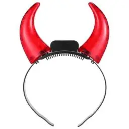 Produktbild: Baluue Led-Teufelshörner-Stirnband Leuchtendes Stirnband Dämonen-Haarband Blinkende Kopfbedeckung Für Halloween Cosplay Kostüm Geburtstagsparty-Zubehör