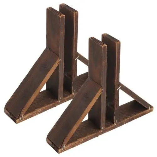 Produktbild: Baluue Raumteiler-Stützfüße Gartenzaun 2 Stück Holz-Gartenzaun Gartenzaunpfosten Sockel Für Rasen Lattenzaun Ständer Halter Hofzaun-Versorgung
